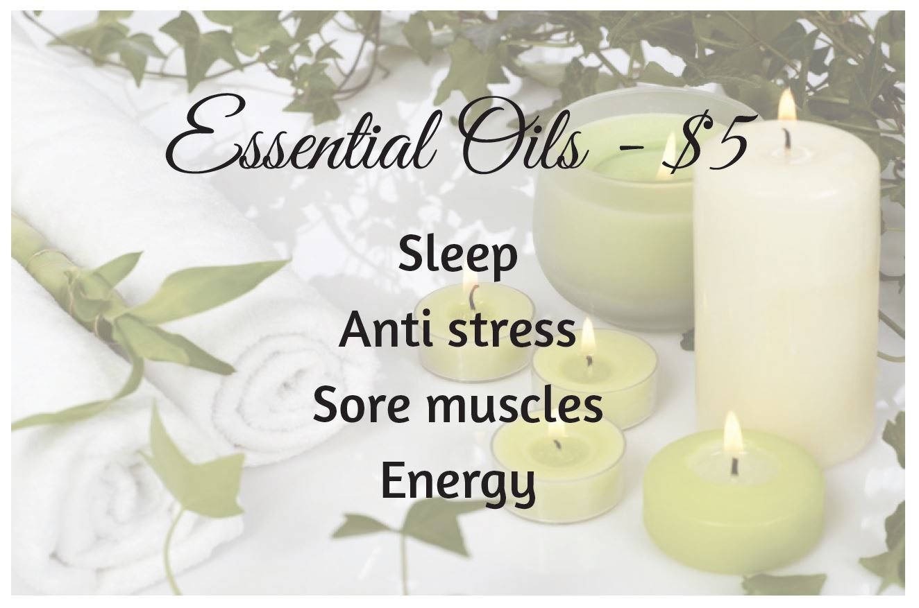 Essential oils add-on at Milton Massage