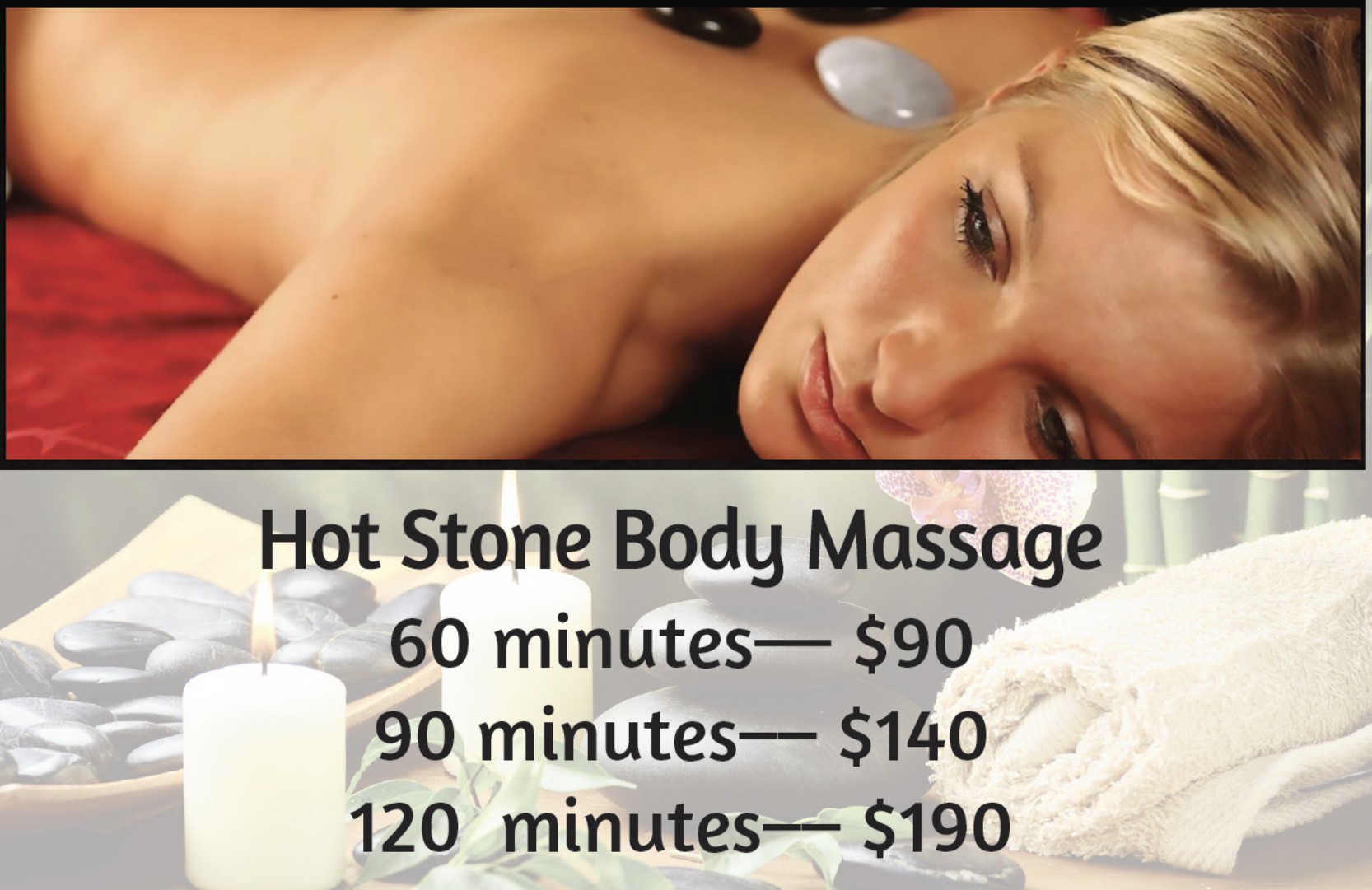 Hot stone body massage prices at Milton Massage